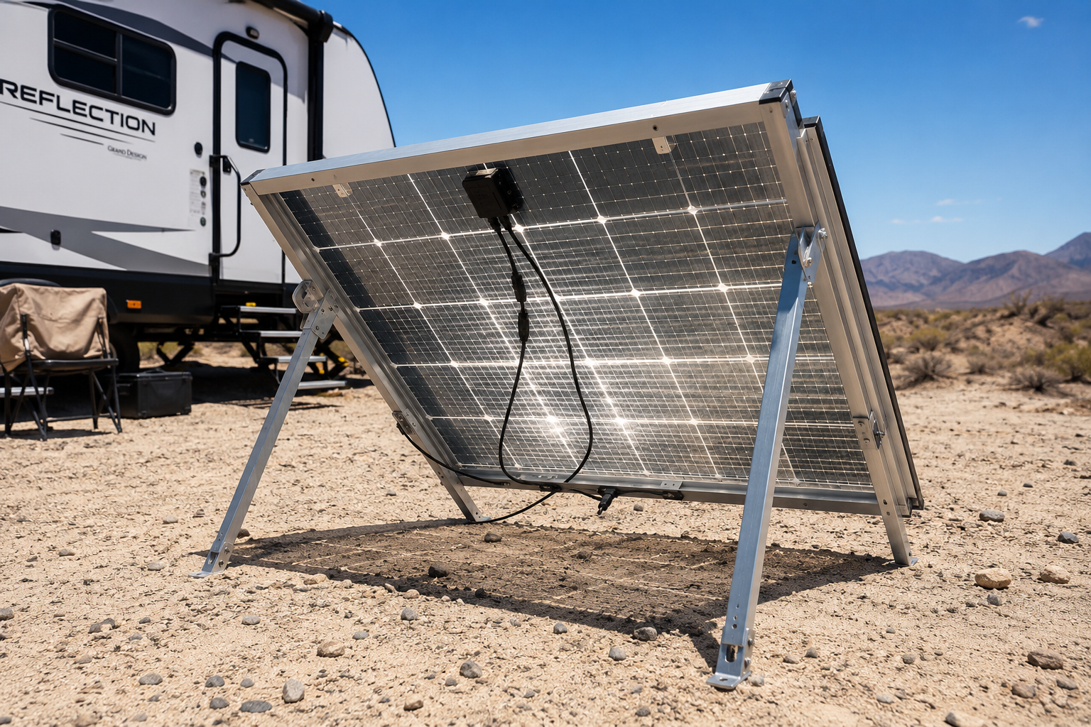 Rich Solar panels in desert